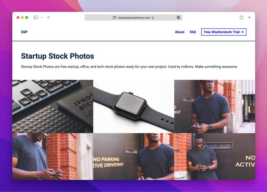 Startup Stock Photos 网站首页