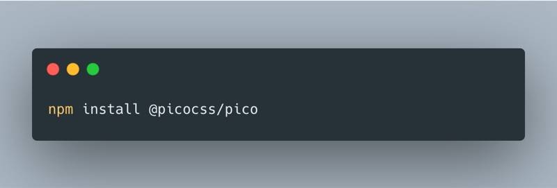 Pico-css npm 安装