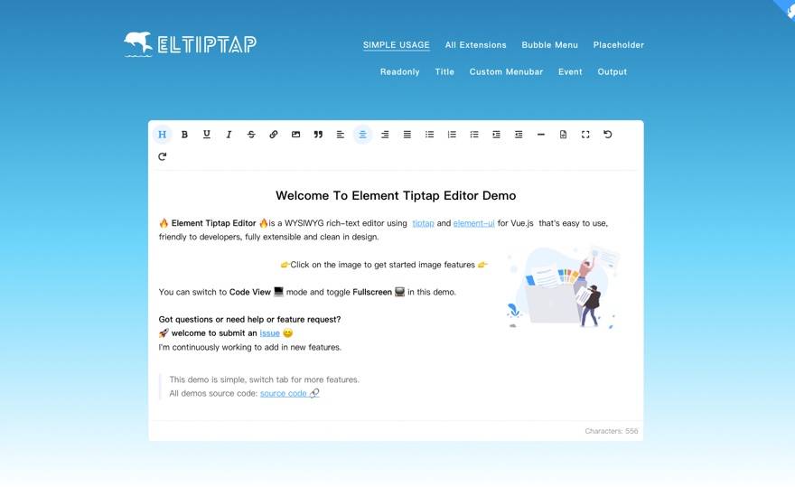 Element Tiptap Editor 官网