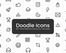 Doodle Icons - 一组免费商用的涂鸦风格图标库，可爱轻快又独特