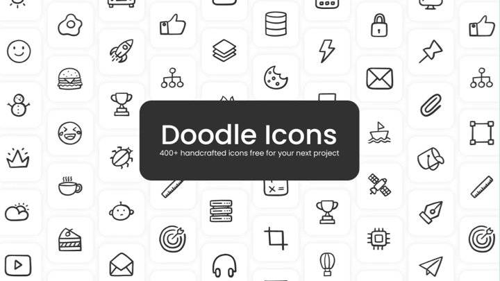 Doodle Icons - 一组免费商用的涂鸦风格图标库，可爱轻快又独特