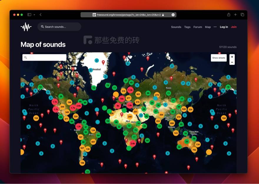 Freesound 地图找音乐