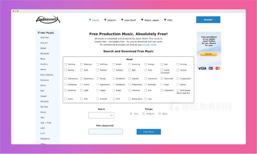 Audionautix 官网截图